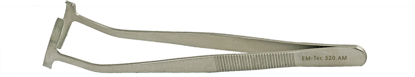 EM-Tec 320.AM SEM stub gripper tweezers for Ø32mm cylinder stubs, anti-magnetic stainless steel